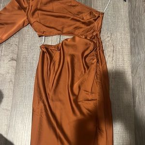 Tan midi dress